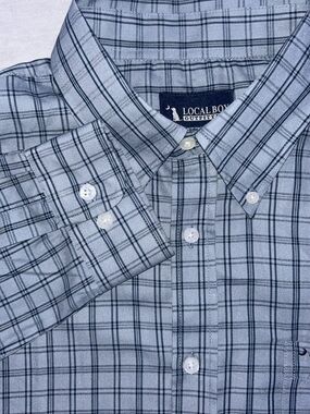 Local Boy Outfitters Men's Light Blue Plaid Button-Down Shirt